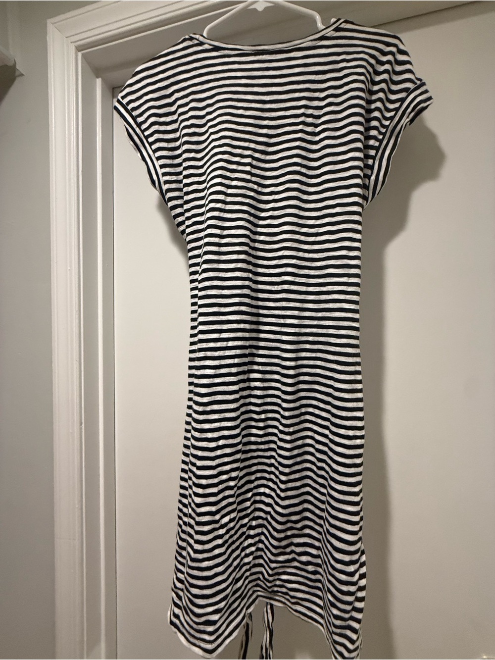 J. Crew Factory Striped Tie-Waist Knit Dress in Black and White - Picture 3 of 3
